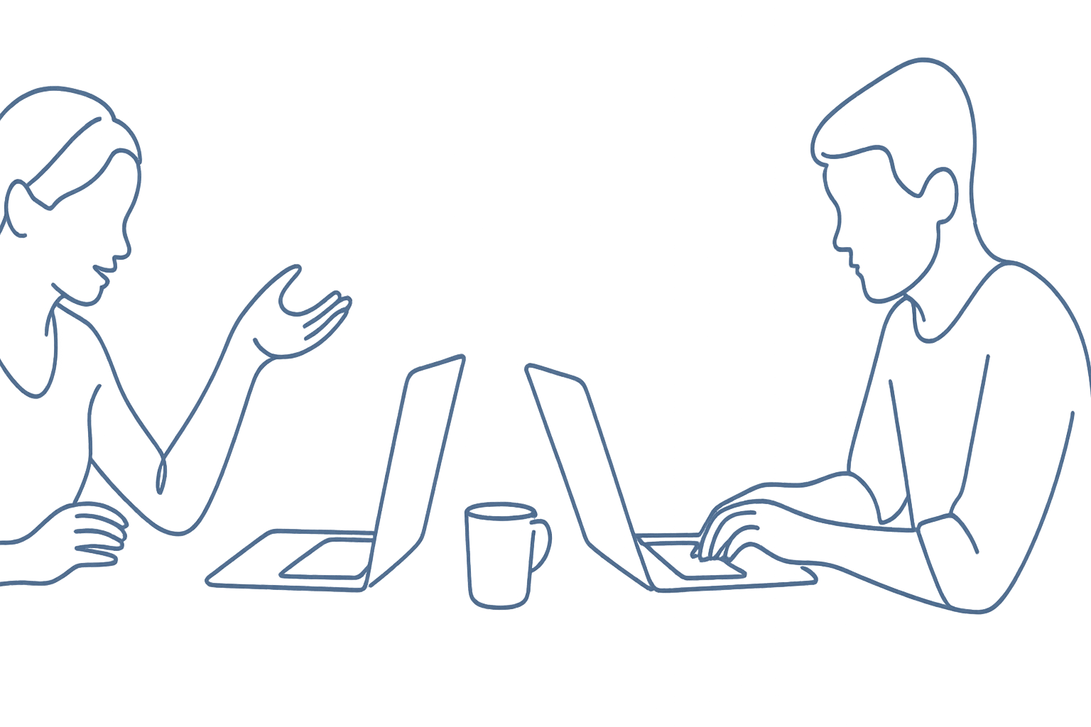 Zwei Personen im Gespräch